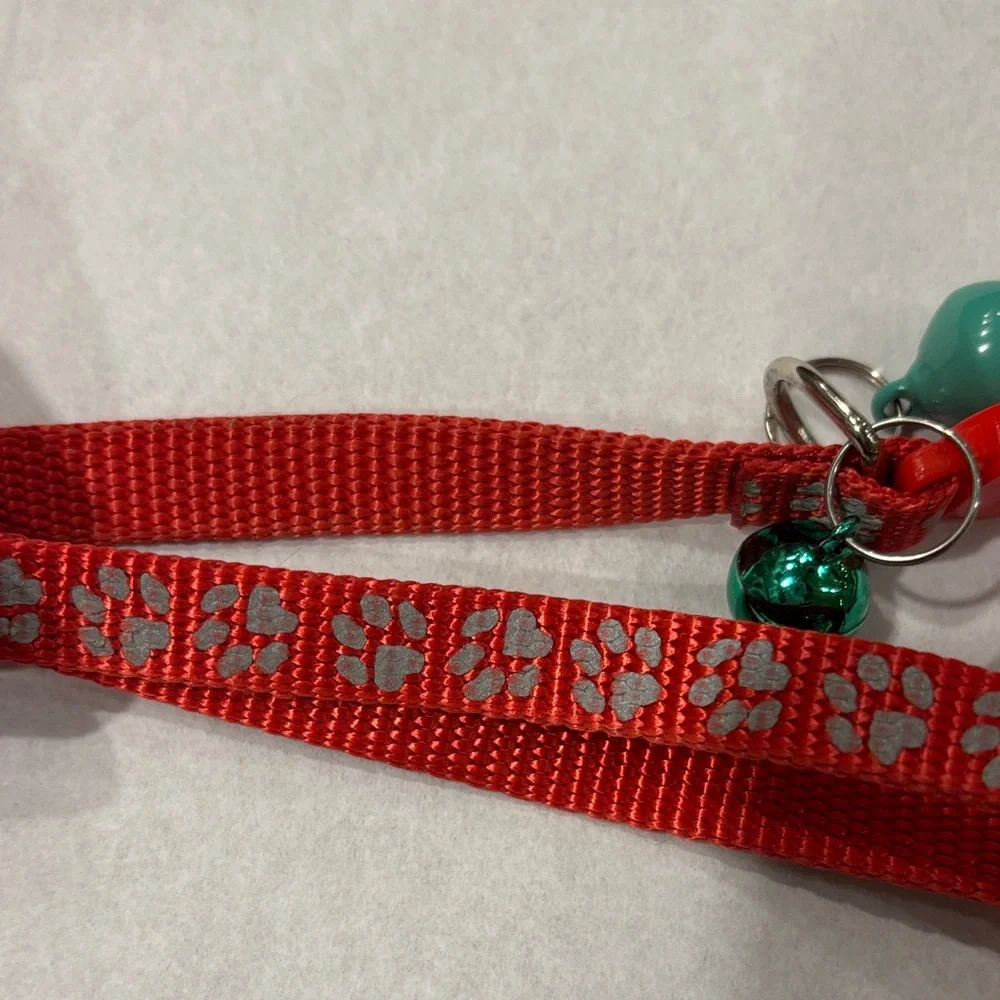 Set of 2 Taglory Red Reflective Cat Pet Collars W/ Bells 7.5-12.5” NWT free w$25